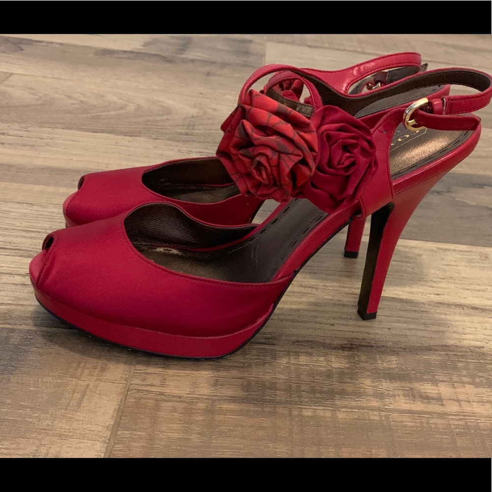 Coach Red Rose Heels